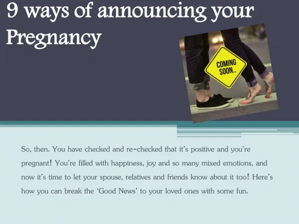 9 ways of announcing your Pregnancy