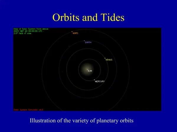 Orbits and Tides