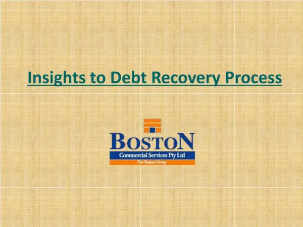 Insights to Debt Recovery Process