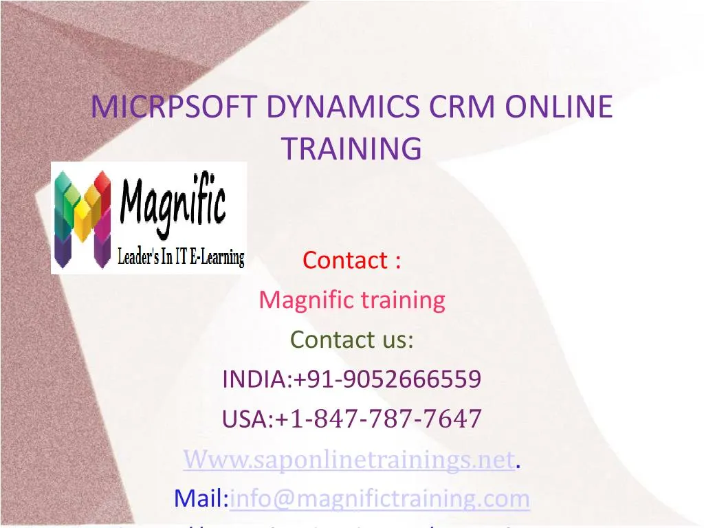 micrpsoft dynamics crm online training