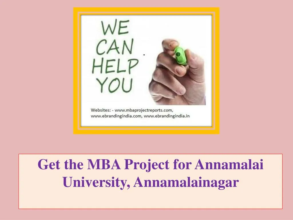 get the mba project for annamalai university annamalainagar