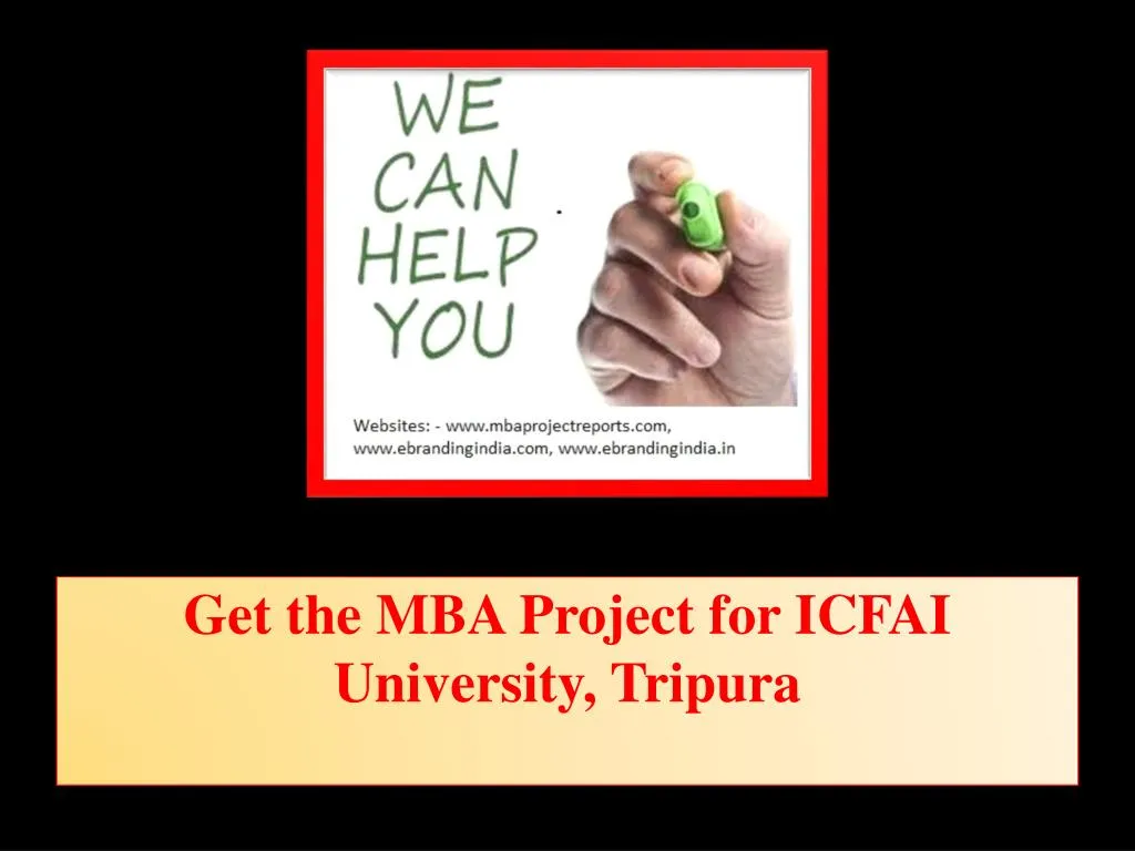 get the mba project for icfai university tripura