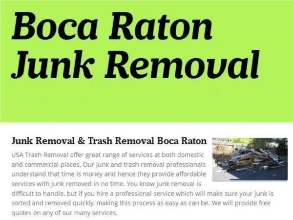 Boca Raton Junk & Rubbish Removal