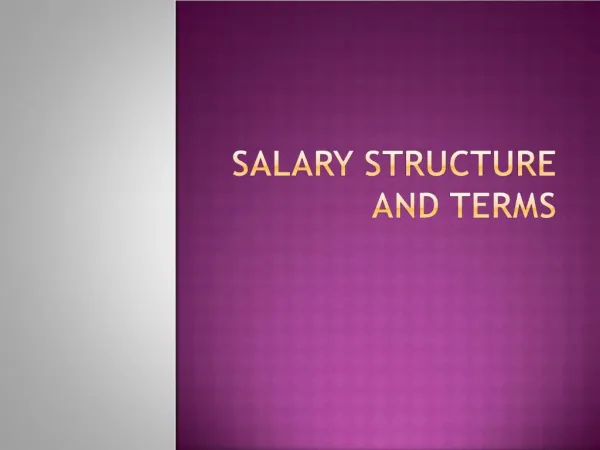 Salary Structure and Terms