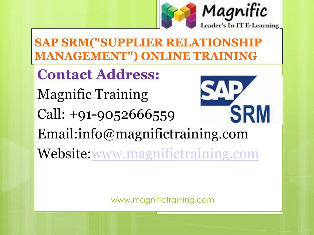sap srm supplier relationship management online training
