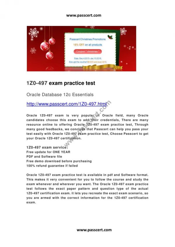 Oracle 1Z0-497 exam practice test