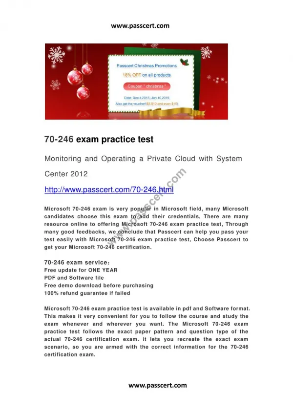 Microsoft 70-246 exam practice test