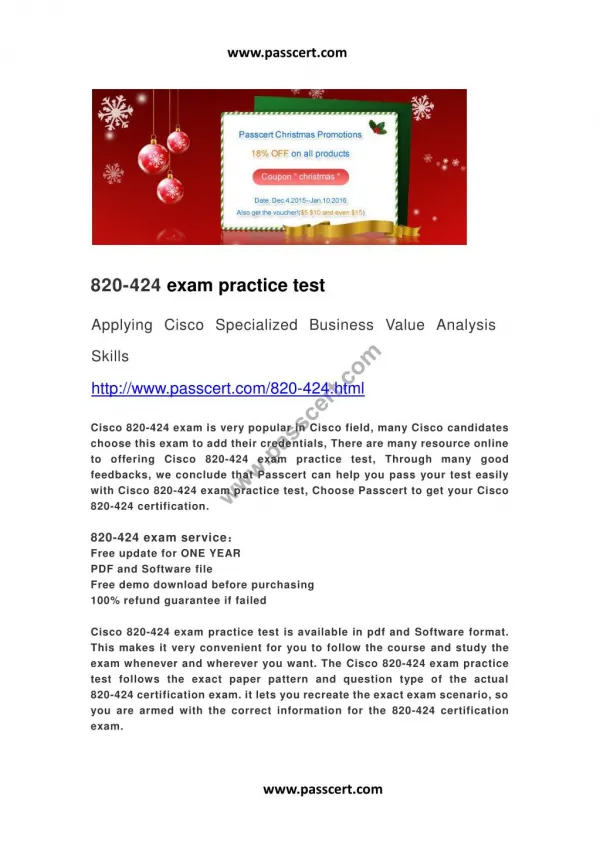 Cisco 820-424 exam practice test