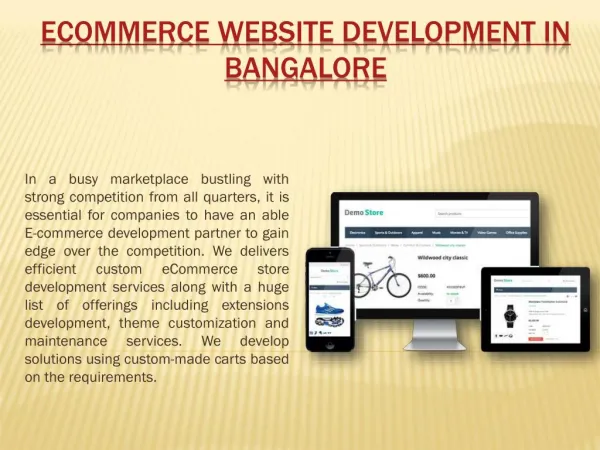 E-commerce website development company in Bangalore