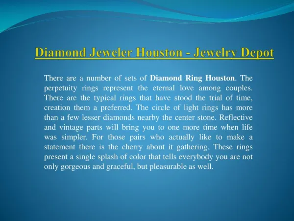 Diamond Jewelry Houston