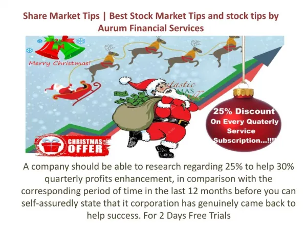 Share Market Tips | Best Stock Market Tips and stock tips by Aurum Financial Services