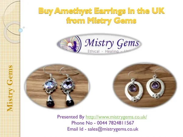 Mistry Gems Presents Amethyst Earrings in the UK