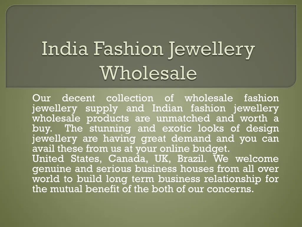 india fashion jewellery wholesale