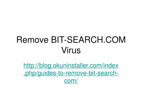 Remove BIT-SEARCH.COM Virus