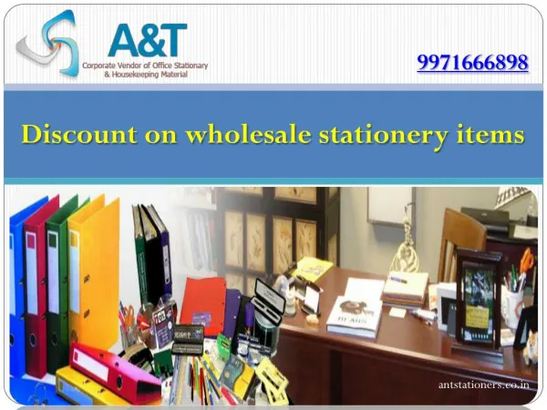 Discount on wholesale stationery items for A&T