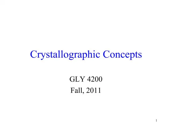 Crystallographic Concepts
