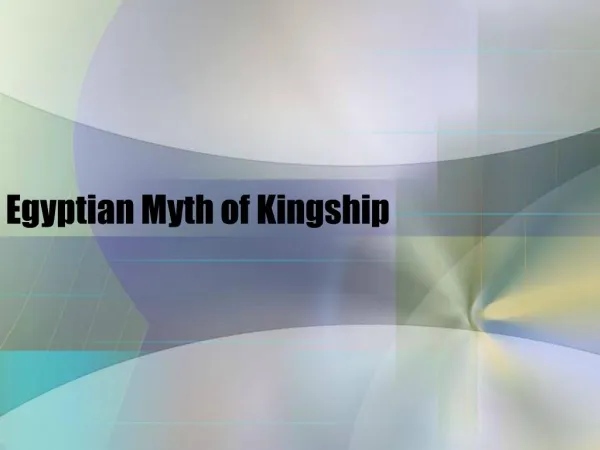 Egyptian Myth of Kingship