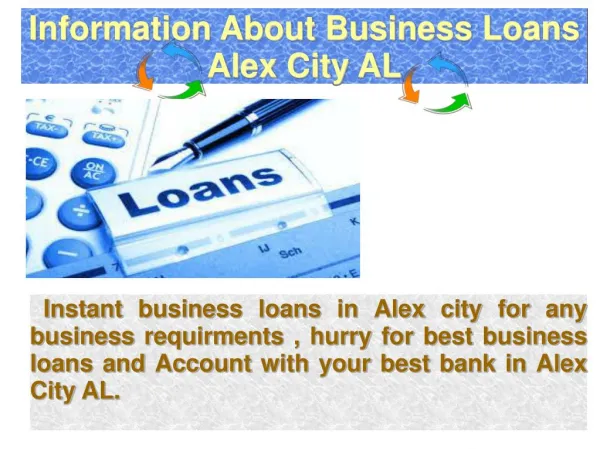 Information on Instant Business Loans Alex City AL