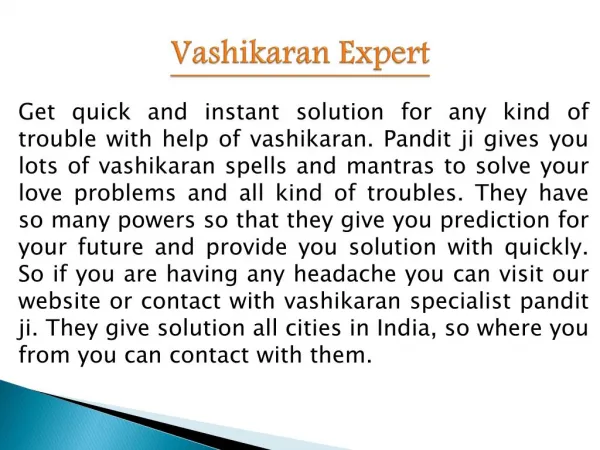 Vashikaran Expert