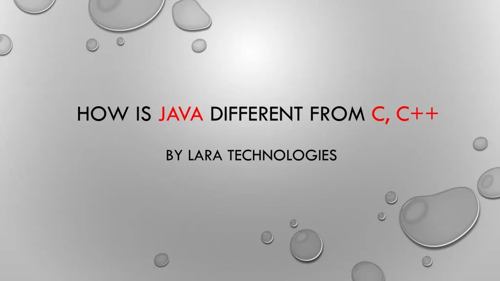 how is java different from c c