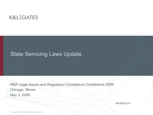 State Servicing Laws Update