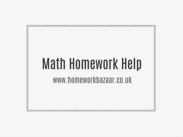 Math Homework Help | Mathematics Help Onlin