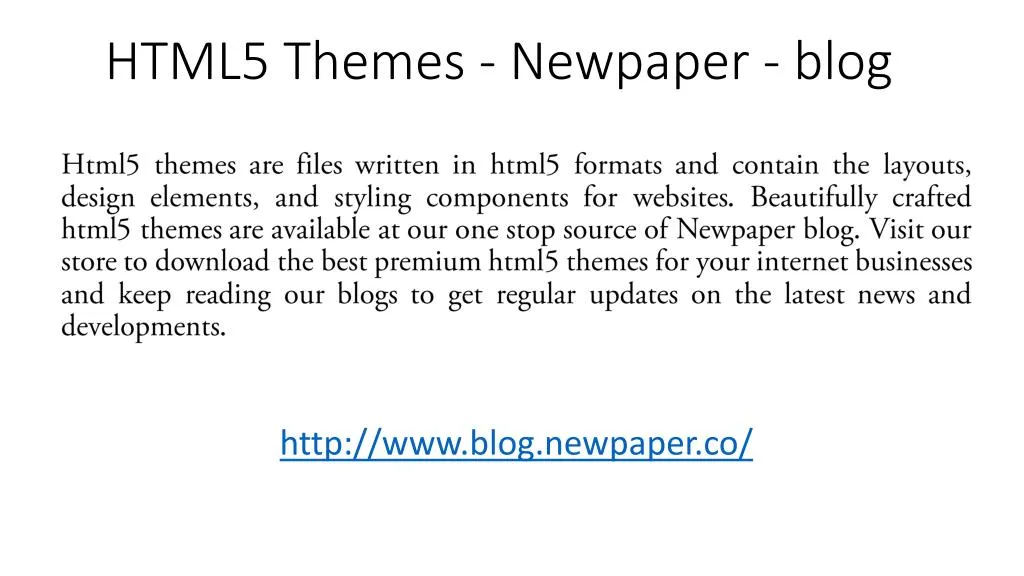 html5 themes newpaper blog
