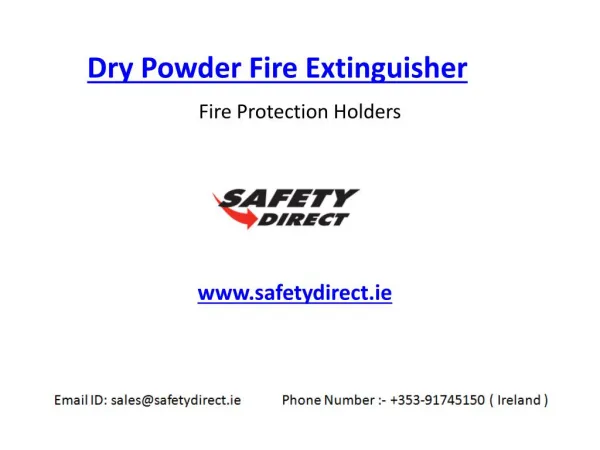 Dry Powder Fire Extinguishers in Ireland at SafetyDirect.ie