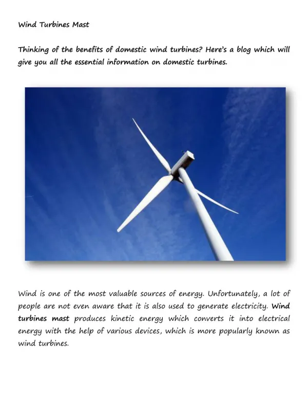 Wind Turbine Mast