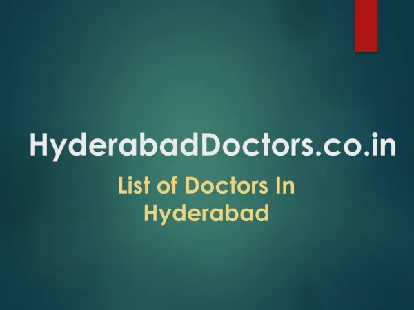 Hyderabad Doctors | List of Best Doctors in Hyderabad | Book Doctors Appointment Online | Clinics & Doctors in Hyderabad