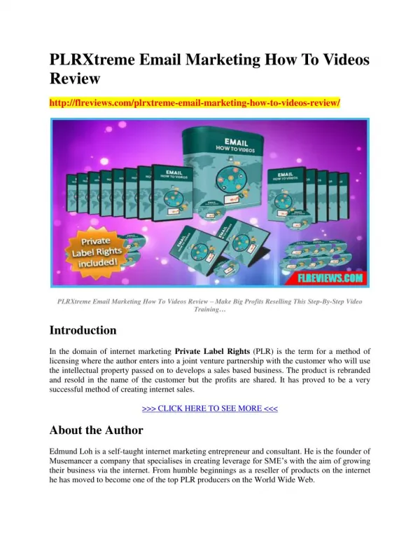 Download PLRXtreme Email Marketing How To Videos
