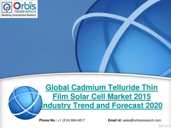 2015-2020 Global Cadmium Telluride Thin Film Solar Cell Market Trend & Development Study