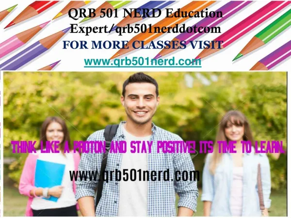 QRB 501 NERD Education Expert/qrb501nerddotcom