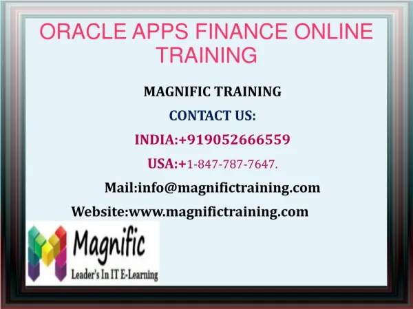 Oracle Finance Online Training in USA