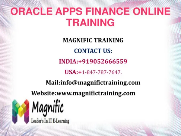 Oracle finance Online Training in uk