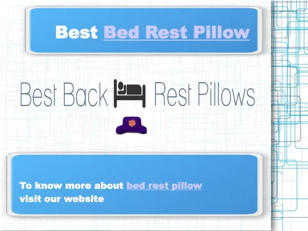Bed rest pillow