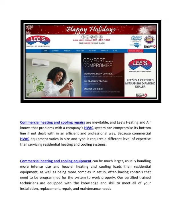 Commercial heating and cooling repairs