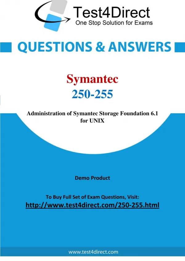 Symantec 250-255 Exam Questions