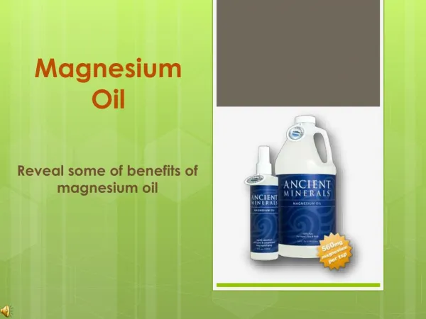 Health Benefits of Magnesium Oil