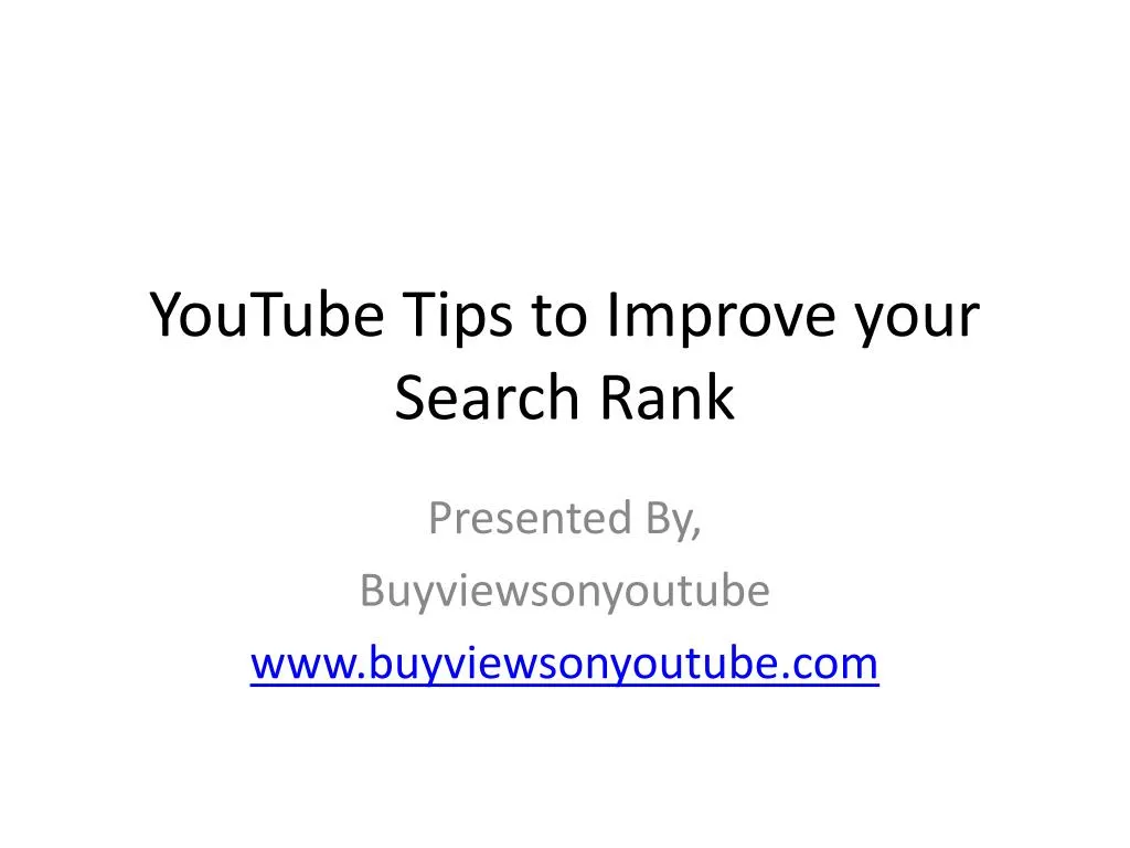 youtube tips to improve your search rank