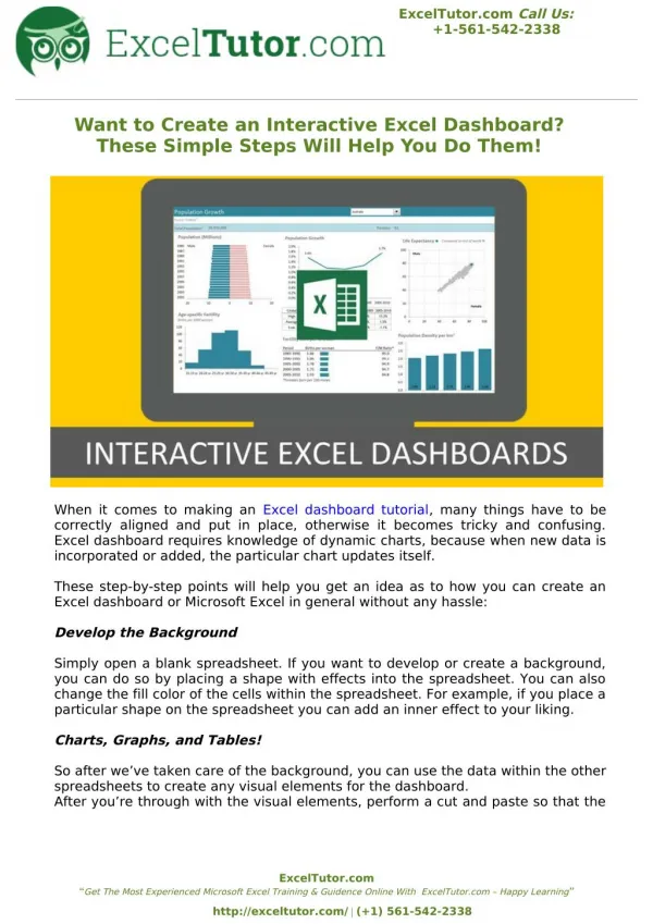 Want to Create an Interactive Excel Dashboard? These Simple Steps Will Help You Do Them!
