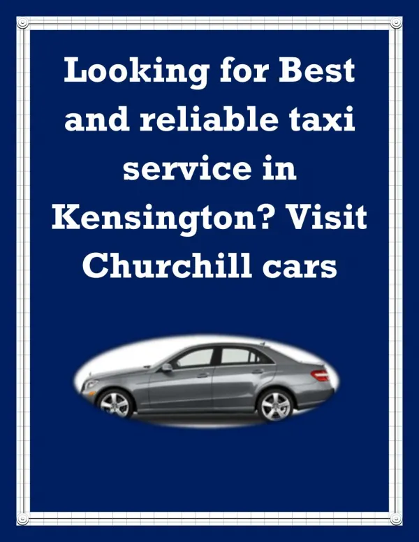 Taxi service Kensington