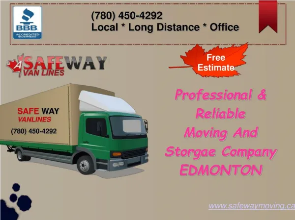 Residential Movers in Edmonton - Safe Way Moving