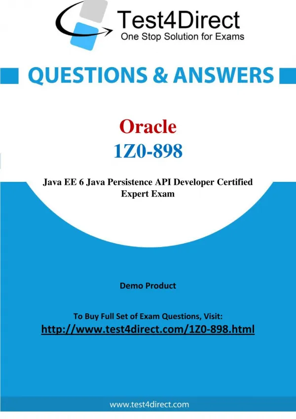 Oracle 1Z0-898 Test Questions