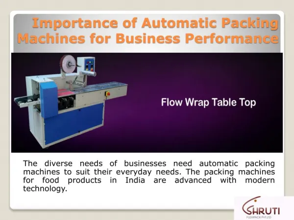 Importance of Automatic Packing Machines for Business Performance