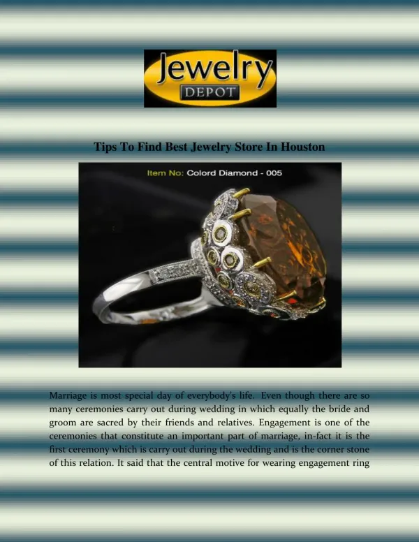 Unique And Stylish Diamond Jewelry Houston