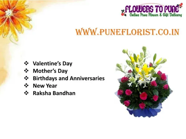 Send Online Flowers & gifts to Pune