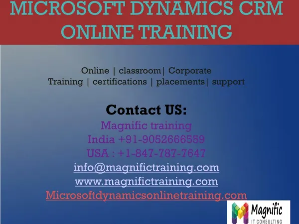 Microsoft Dynamics CRM Online Training in Dubai