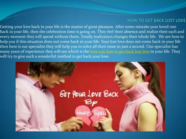Best Ways Of How To Get Back Lost Love