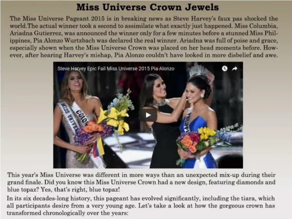 Miss Universe Crown Jewels